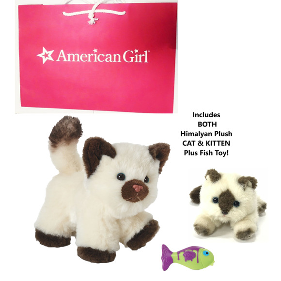 American Girl Doll Marisol PET HIMALYAN KITTEN + CAT SET (2) Rascal Fish Toy BAG - Picture 2 of 6